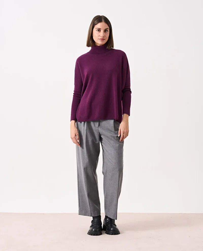 Absolut Cashmere Clara Eggplant Rollneck Knit