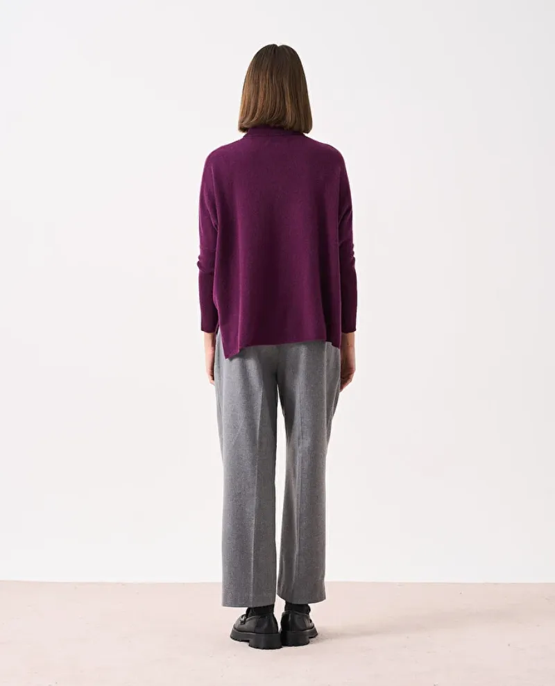 Absolut Cashmere Clara Eggplant Rollneck Knit