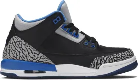 Air Jordan 3 Retro BG Sport Blue, black
