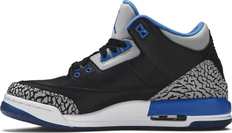 Air Jordan 3 Retro BG Sport Blue, black