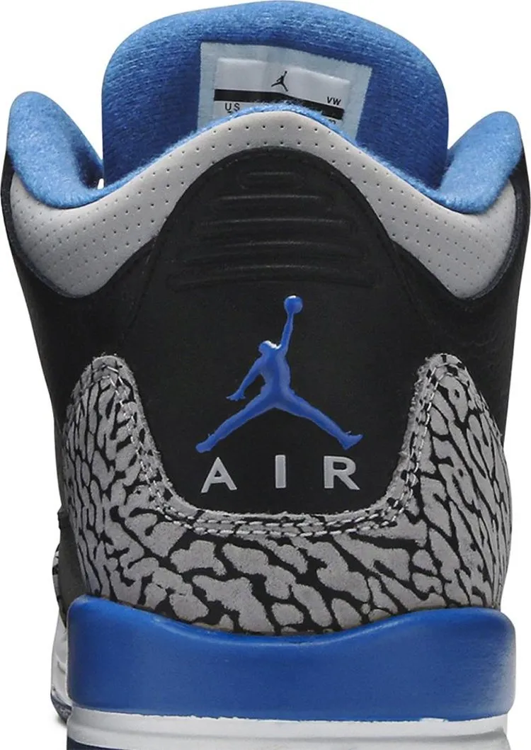 Air Jordan 3 Retro BG Sport Blue, black