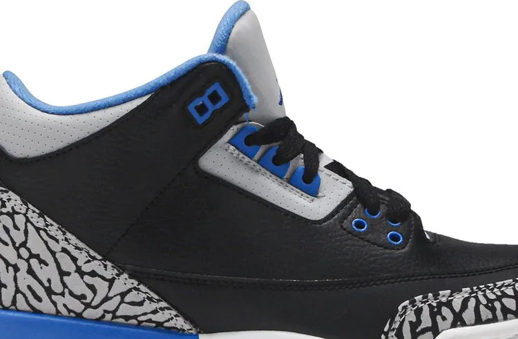 Air Jordan 3 Retro BG Sport Blue, black
