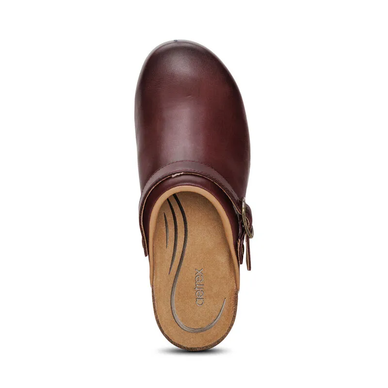 Beckie Cork Clog with Convertible Sling Back in Burgundy