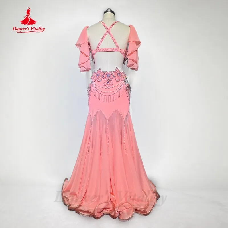 Belly Dancer Competiton Clothing Suit Customsized Adult Children Stones Bra sleeves split Skirt 2pcs Oriental Bellydance Outfit
