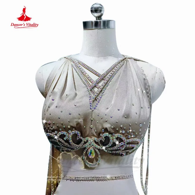 Belly Dancer Performance Clothing Customsize Adult Children Satin Bra split Long Skirt 2pcs Oriental Competition Costumes Suit
