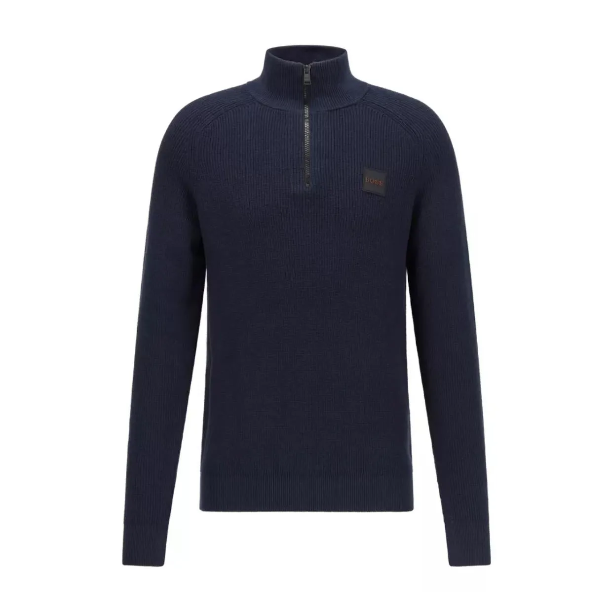 BOSS Navy Knorsey Half Zip Sweater