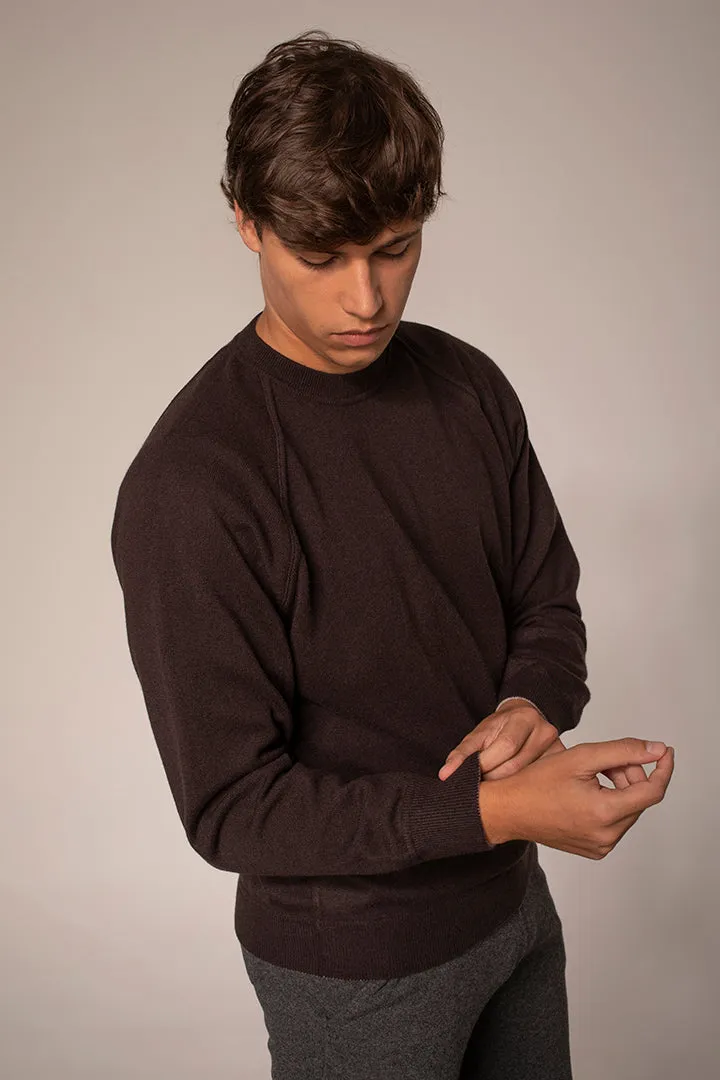 Felpa girocollo in puro cashmere