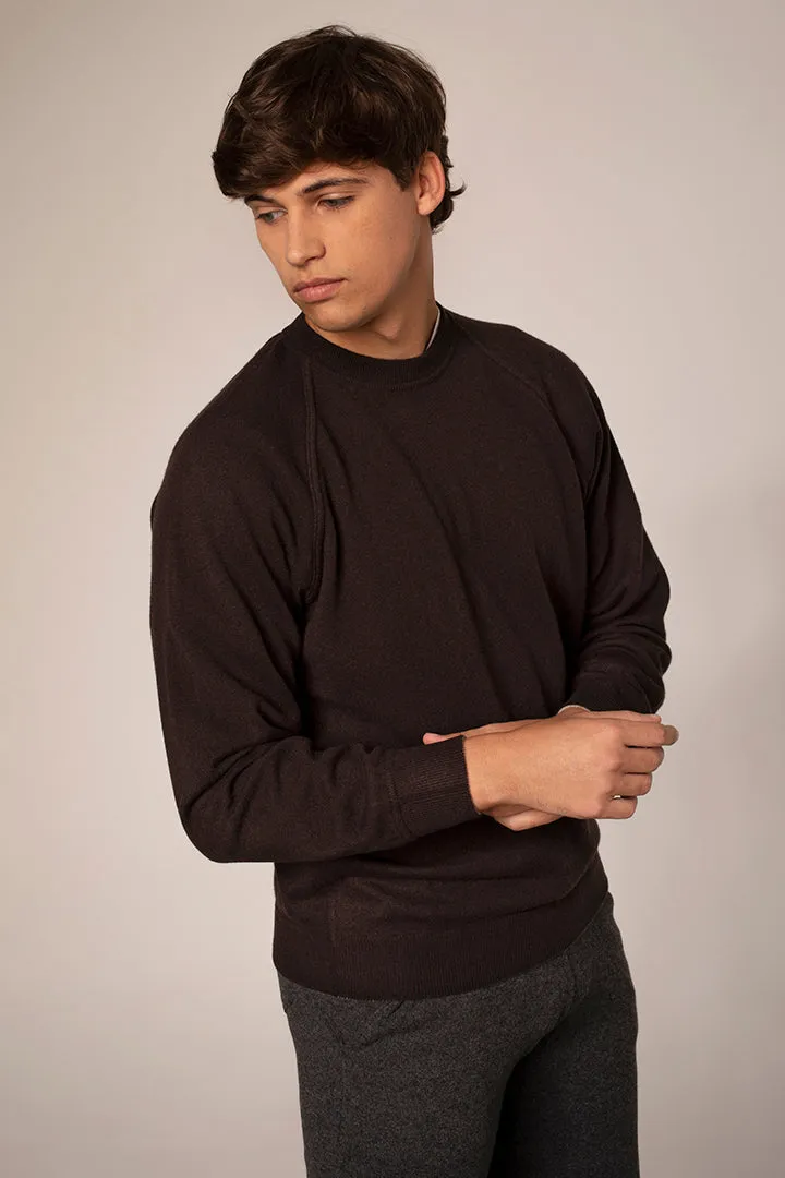 Felpa girocollo in puro cashmere