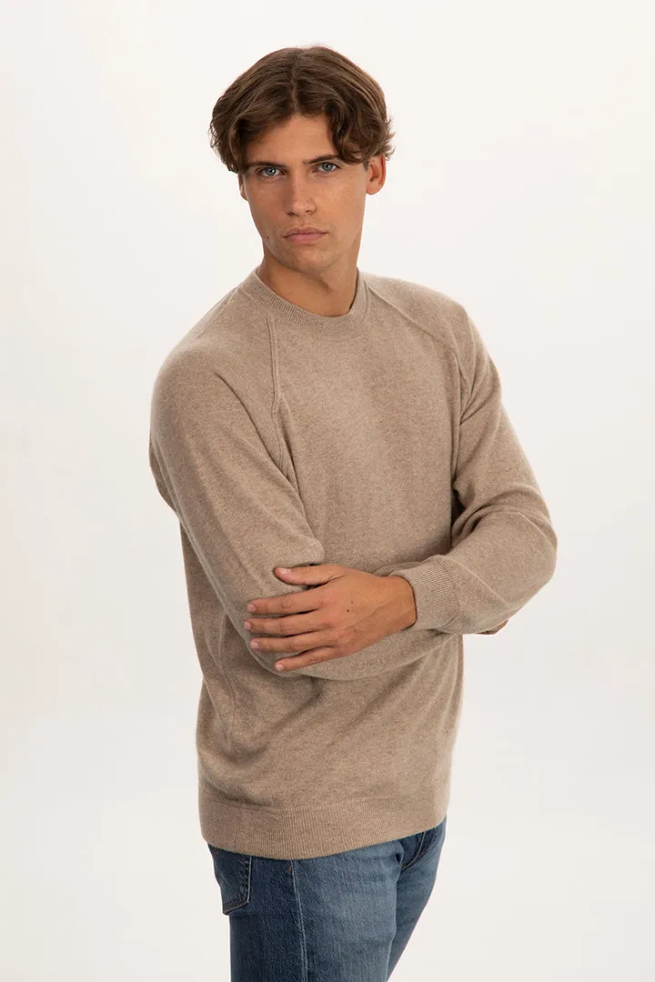 Felpa girocollo in puro cashmere