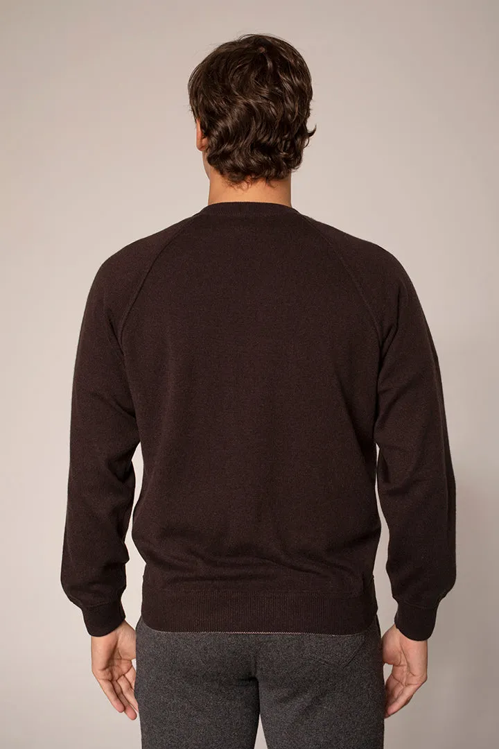 Felpa girocollo in puro cashmere