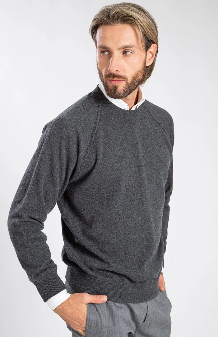 Felpa girocollo in puro cashmere