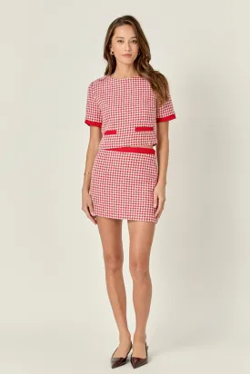 Houndstooth Crop Top