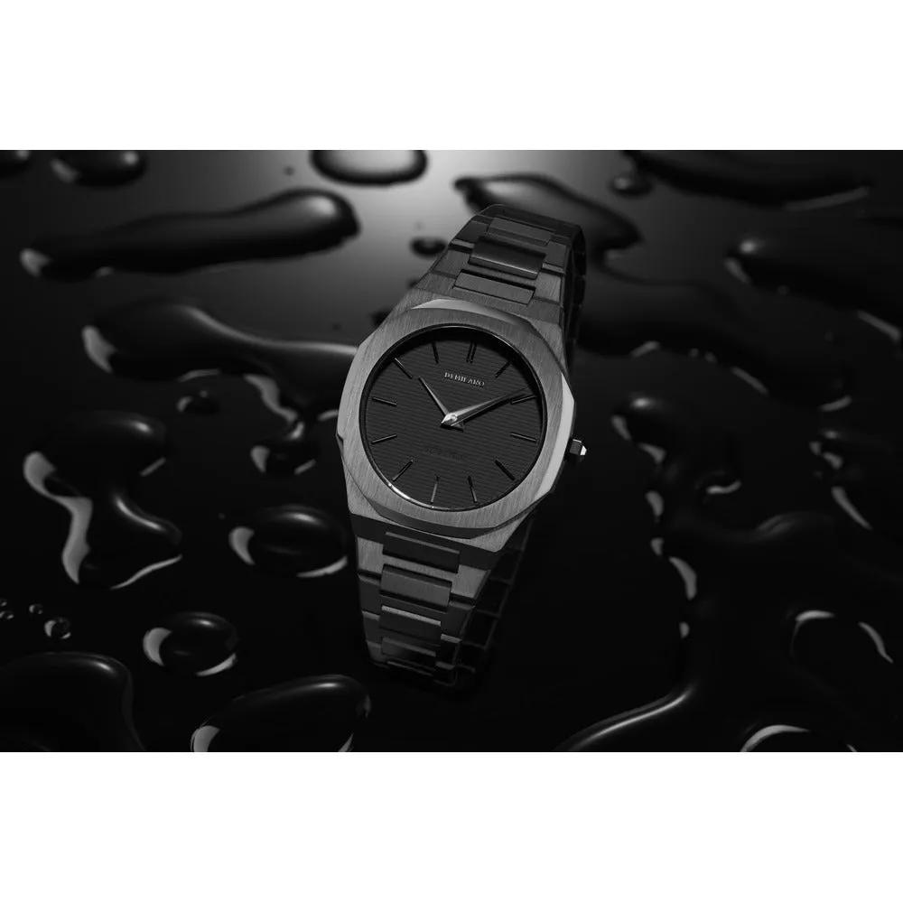 Men Ultra Thin Black 40mm Watch