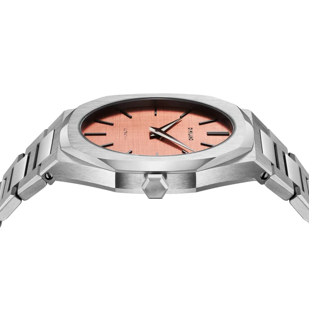Men Ultra Thin Salmon 40mm Watch