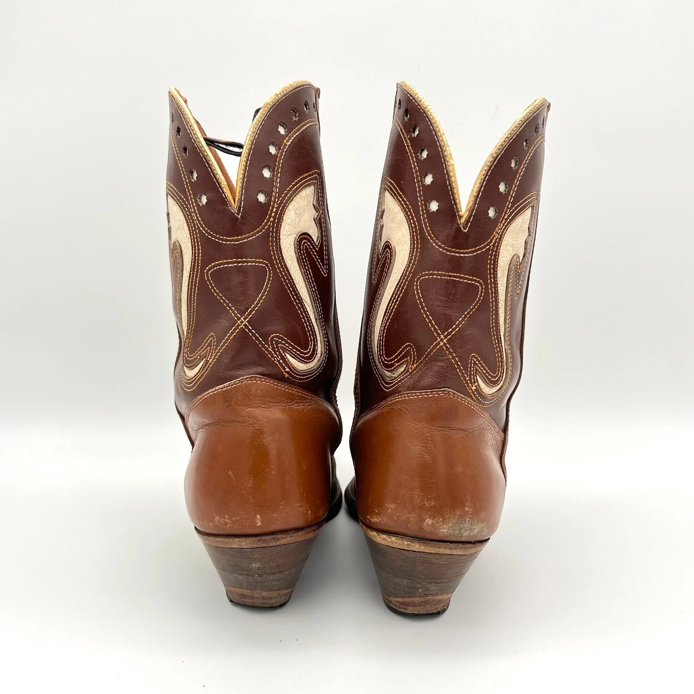 Vintage Leather AMCE Cowboy Boots- Men's Size 9