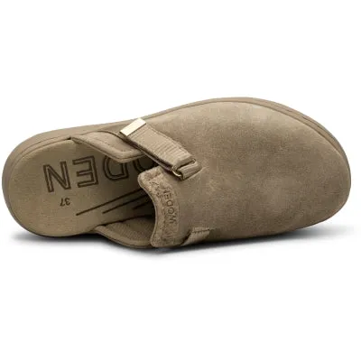 Woden Vega Clog Suede-Sliver Mink