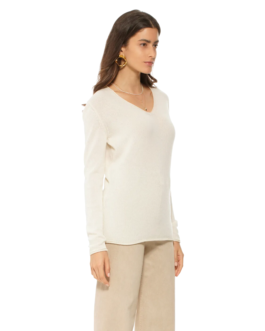 Women's Ultra-Light Cashmere V-Neck Sweater Lemon Yellow